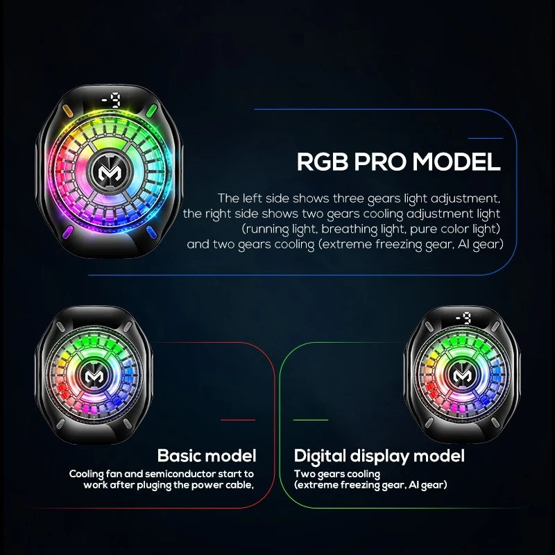 MEMO CX10 Magnetic Phone Cooler – Digital Display RGB Gaming Mobile Radiator