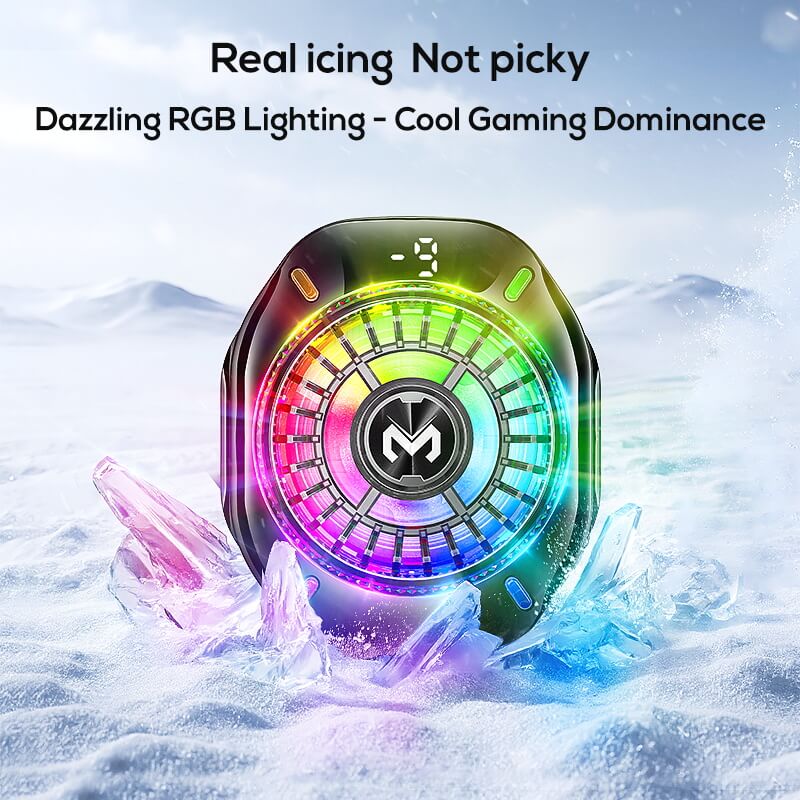 MEMO CX10 Magnetic Phone Cooler – Digital Display RGB Gaming Mobile Radiator